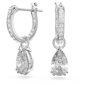 Beautiful New Design S925 <b>Sterling</b> <b>Silver</b> Moissanite Pear And Round Shape Diamond <b>Drop</b> Dangle Hoop <b>Earrings</b> For Women Party Wear - Product Image 1