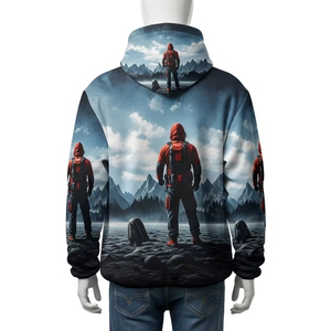 Waterproof Fleece <b>Hoodies</b> Heat Transfer Printing Polyester Warm Outdoor Sports Apparel <b>for</b> Hiking Camping Winter Wholesale Urban - Product Image 3