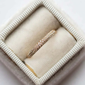 Nueva llegada minimalista grueso corte redondo laboratorio diamante a juego banda para anillo de compromiso 10K 14K anillo de bodas de oro sólido para mujeres - Product Image 4