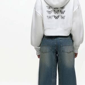 Sweat à capuche zippé pour femmes à la mode avec effet lavé unique et ourlet côtelé pour un style décontracté - Product Image 6