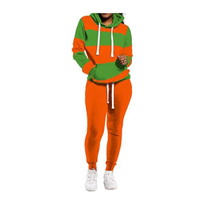 Ensemble de survêtements d'entraînement et de jogging deux pièces décontracté pour femme Dernière conception avec logo imprimé pour la saison d'automne et d'hiver - Product Image 4