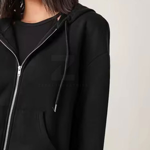 Style à la mode femmes hiver fermeture éclair à capuche Slim Fit respirant avant Logo pour Gym ou Street Wear - Product Image 3