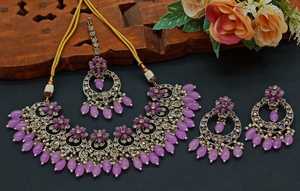 Conjunto de joyas chapadas en oro Kundan tradicional indio y conjunto de collar de cobre para mujeres y niñas accesorios indios joyería Mujer - Product Image 5