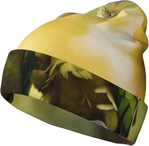 Bonnets tricotés origami multicolores à motif grues en papier, chauds pour femmes, élégants, unisexes, sans bord, avec revers - Product Image 4