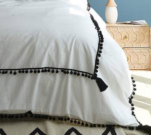 Ensemble de literie en pur coton de 3 housses de couette avec deux taies d'oreiller motif solide pour la maison ou le mariage - Product Image 5