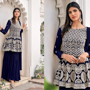 ชุดผ้าไหมพิมพ์ลาย kediyia-Palazzo and dupatta สำหรับงานแต่งงานงานปาร์ตี้อินเดียและเสื้อผ้าปากีสถานสำหรับโอกาสพิเศษ - Product Image 3