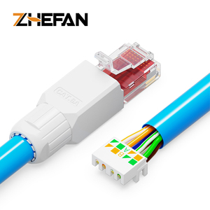 ZHEFAN <span class=keywords><strong>connecteur</strong></span> modulaire sans outil prise Utp non blindé <span class=keywords><strong>Rj45</strong></span> Cat6 <span class=keywords><strong>catégorie</strong></span> <span class=keywords><strong>6</strong></span> 8p8c tête de cristal câble sans tension télécommunication - Product Image 1