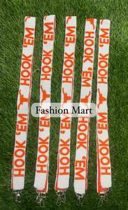 Correas Personalizadas al por Mayor con Cuentas de Satén, Color Blanco y Naranja, con Gancho para Llaves, Estilo Deportivo y Moderno - Product Image 3