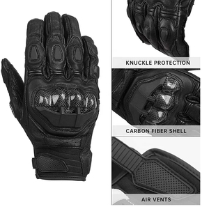 Nouveaux gants de course de moto en cuir d'extérieur, antidérapants, à doigts entiers, écran tactile, fermeture à boucle et crochet, unisexe, OEM - Product Image 2