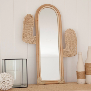 New Arrival Cactus Rattan <b>Mirror</b> Moroccan Vibe Eye-catching Hanging Wall <b>Mirror</b> Home Decoration From Vietnam - Product Image 2