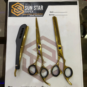 Ensemble de coupe de cheveux professionnel de 4 pièces en acier inoxydable, couleur personnalisée, durable, multi-couleurs, outils de coiffure multi-usages - Product Image 1