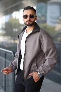 Men's Winter Khaki Zip-Up Long Sleeve Overcoat Down <b>Coat</b> Grey Goose Down Filled Quick <b>Dry</b> Breathable Waterproof Warm - Product Image 3