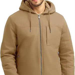 Manteau d'hiver matelassé en coton chaud pour femme, coupe-vent, respirant, avec fermeture éclair, capuche et doublure chauffante, idéal pour le travail - Product Image 1