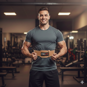 Cinturón de Gimnasio de Cuero Rexfit para Levantamiento de Pesas, Cinturón de Soporte Lumbar para Entrenamiento de Fuerza y Gimnasio - Product Image 3