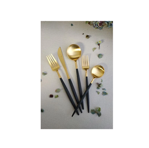 Servicio de cubiertos de acero inoxidable mango PVD para 6 incluyendo tenedor cuchara cuchillo vajilla espejo pulido lavavajillas - Product Image 5