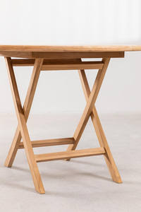 Mesa de Comedor Plegable de Madera de Teca Maciza Ganesa para Interior o Exterior con Acabado Natural - Product Image 2