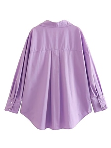 Camisas de mujer de alta calidad para venta al por mayor con mangas largas y cuello vuelto Tela sostenible Oem Odm Soft Transpirable - Product Image 2