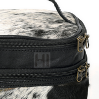 Sac à cosmétiques en cuir de vachette de luxe, organiseur de maquillage portable, pochette de voyage