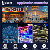 Lumière à pixels cabochon RGB SMD5050 UCS2904 personnalisable de 60 mm, DC24V, pour aires de jeux intérieures commerciales, parcs d'attractions, commandes en gros