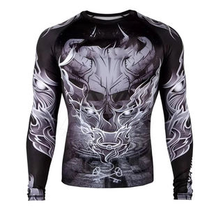 Ropa de Entrenamiento Ajustada y Transpirable para Hombre, Camiseta de Protección Solar de Spandex/Poliéster de Alta Calidad - Product Image 1