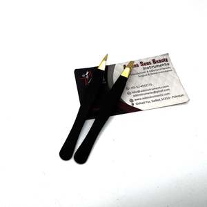 Ensemble de pinces à épiler professionnelles ASB faites à la main, en acier inoxydable, inclinées, de précision, 3 pièces, noir et or de qualité supérieure - Product Image 5