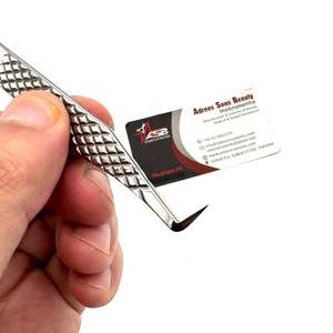 Pince à épiler à 90 degrés en acier inoxydable finition argentée durable légère personnalisable service OEM outil de beauté - Product Image 4