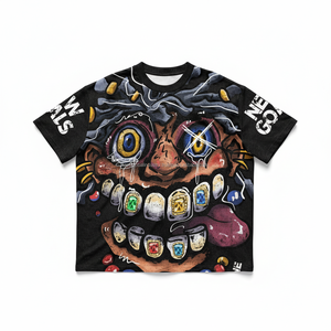 High Quality Eco-Friendly Heavyweight Boxy Oversized Streetwear T-<b>Shirt</b> Custom Screen Print Heavy Cotton Cropped Graphic <b>Men</b> - Product Image 1