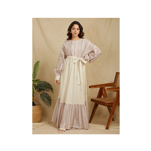 Vente en gros de robe à rayures de simplicité de haute qualité, robe longue de grande taille à un prix abordable - Product Image 1