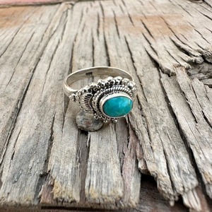 Bague en argent sterling 925 de style Boho avec pierre précieuse turquoise plaqué rhodium cadeau de mariage pour les femmes bijoux faits à la main pour les fêtes - Product Image 2