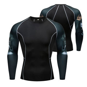 T-shirt de compression athlétique à manches courtes, séchage rapide, imprimé sur mesure, pour l'entraînement sportif, la course et le fitness - Product Image 5