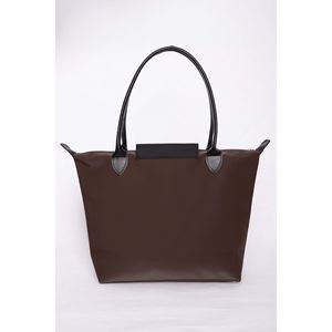 Bolso de Mano y Hombro de Cuero Bicolor con Solapa, Elegante Accesorio de Moda en Color Café - Product Image 2