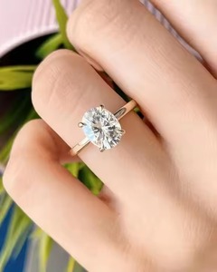14K Solid Gold Oval Cut Engagement and Wedding <b>Ring</b> 2.20CTW Lab Grown Diamond for Anniversary Parties Gifts Fine Jewelry - Product Image 1