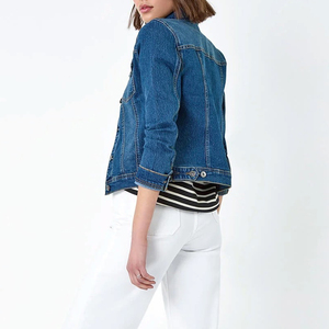 Chaquetas Vaqueras de Mezclilla para Mujer con Marca y Logotipo Personalizados, Chaqueta Vaquera de Mezclilla Lavada al Ácido, Precio al por Mayor, Chaqueta Vaquera para Mujer - Product Image 4