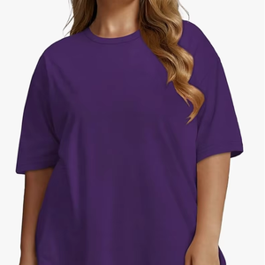 T-shirt à manches courtes col rond en coton respirant pour femmes grande taille Logo personnalisé Usine du Bangladesh Vente en gros Nouveautés Chemises - Product Image 1
