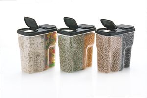 Premium 2 bölüm plastik saklama kabı 2 adet Set 2 bölmesi hava geçirmez temizle mikrodalga güvenli toptan tedarikçisi MOQ96 OEM - Product Image 4