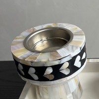 Ensemble de brûleur à bakhoor en nacre de luxe avec tasse en métal et pot de rangement, brûleur à encens arabe haut de gamme, cadeau de Ramadan et d'Eid
