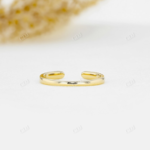 Lab Grown Diamond 14K Yellow Gold Microset Open Shank <b>Thin</b> Stackable Matching Wedding Bands <b>Ring</b> Best Birthday Gift for Parties - Product Image 3