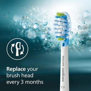 Têtes de brosse à dents électriques de rechange authentiques Philips Sonicare C3 Two-in-One, blanches, lot de 2, HX9042/65 - Product Image 6