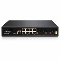 L3 Yönetilebilir Akıllı 12 Portlu Gigabit 4 SFP+ 10G Uplink 150W SNMP RIP DHCP VLAN QoS ACL IPv6 PoE Switch, IP Kamera CCTV NVR için