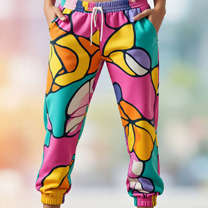 OEM Sublimation Jogger Pantalons de survêtement Femmes Jogging Running Polaire Pantalon Pyjama Streetwear Imprimé Pantalon de survêtement Femmes - Product Image 1