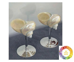 Shell wine glass handmade from conch and seashell with distinctive natural pattern for premium dining and gift distribution - Product Image 3