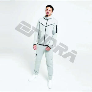 Sudadera personalizada con capucha y cremallera completa, chándal de hombre con retazos de color block - Product Image 5