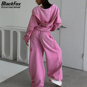 Chándal pesado personalizado con cremallera para mujer, chándal de felpa francesa de gran tamaño para mujer, chándal holgado con cremallera de 400 Gsm - Product Image 3