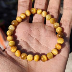 Golden Tiger Eye Adjustable <b>Beaded</b> <b>Bracelet</b> 8mm Natural Yellow Protection & Confidence Women's Jewelry Gift - Product Image 1