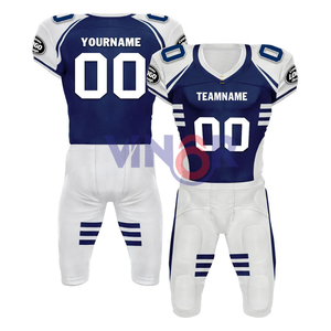 Uniformes de football américain pour hommes, sublimés, de haute qualité, 100 % polyester, respirants, anti-transpiration et antibactériens, vente en gros - Product Image 1