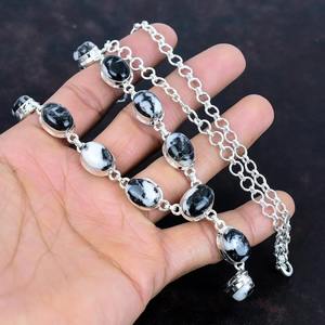 Superb auténtica Plata de Ley 925 Natural Búfalo Blanco turquesa cabujón bisel ajuste cadena collar mujeres joyería pesada - Product Image 1