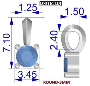 Pendentif rond en saphir bleu, argent sterling 925 avec placage argent, charme religieux à la mode pour cadeau - Product Image 5