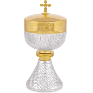 Fantastique Ciboire En Laiton Plaqué Or Pour Eucharistie Église Traditionnelle Autel Navire Sacré Avec Croix Et Couvercle Prix Usine - Product Image 3
