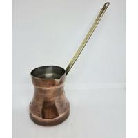 Vente en gros de cafetière turque martelée vintage 100% cuivre cafetière à thé antique personnalisée avec poignée en laiton écologique