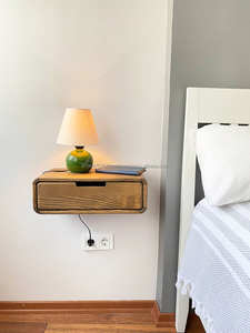 KALATRI Wooden <b>Floating</b> Nightstand Wall-Mounted <b>Bedside</b> Table Slim Storage <b>Shelf</b> Modern Handmade Eco-Friendly Home Furniture - Product Image 2